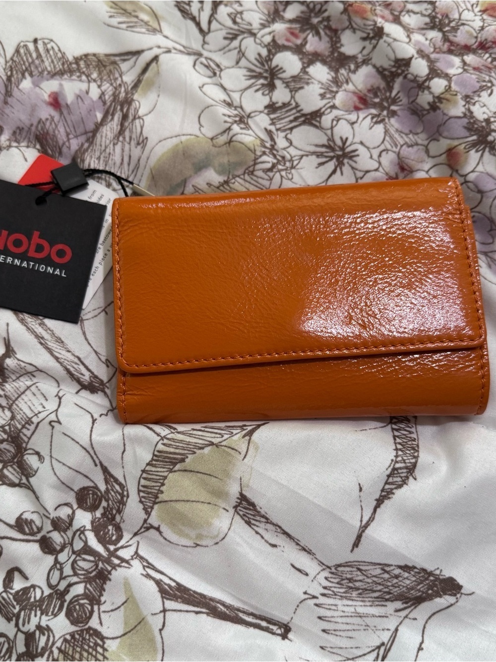 Hobo vintage Genuine soft apricot color Leather Fold out Wallet